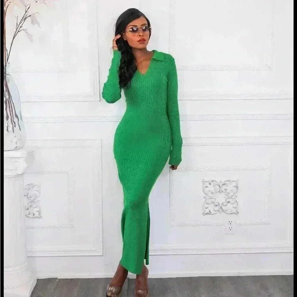 Long sleeve sweater dress - Picture 2 of 6